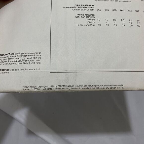 1979 Stretch and Sew One Button Blazer Design Patterns By Ann Person - Picture 9 of 9